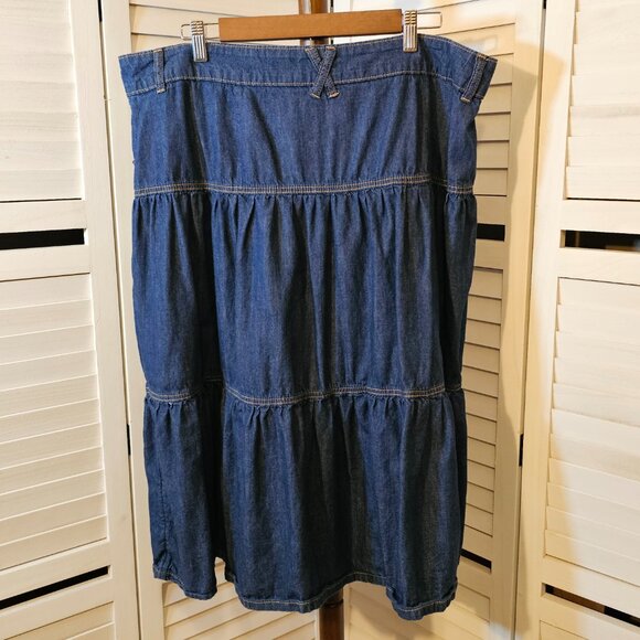 Time and Tru, Size 18, Denim Skirt, Multi Tier (3), Blue - Picture 2 of 7